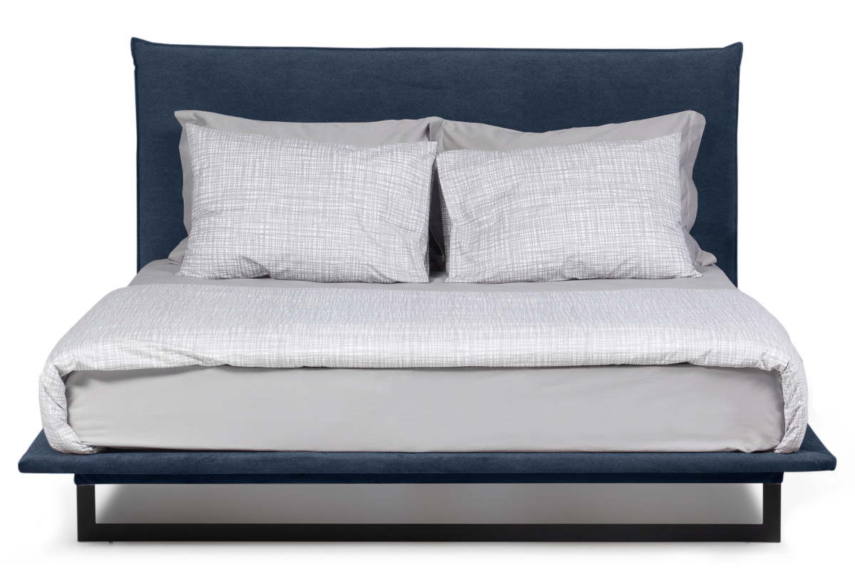 Απεικονίζει Κρεβάτι Διπλό Life Interium Σκούρο Μπλε 225x175x105cm.
